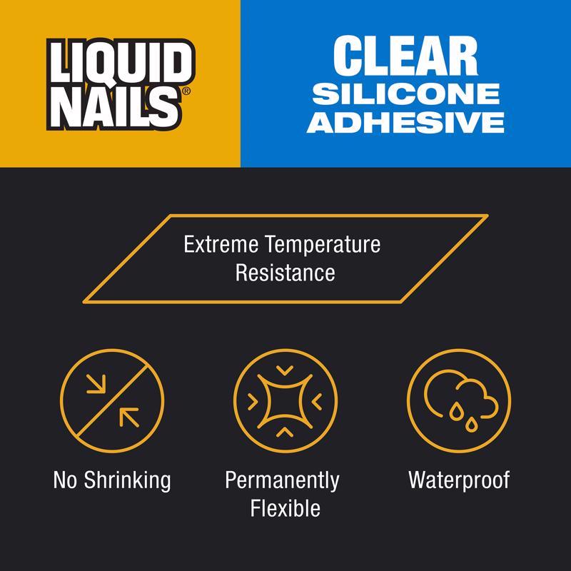Liquid Nails Clear Small Projects High Strength Silicone Adhesive 2.5 oz