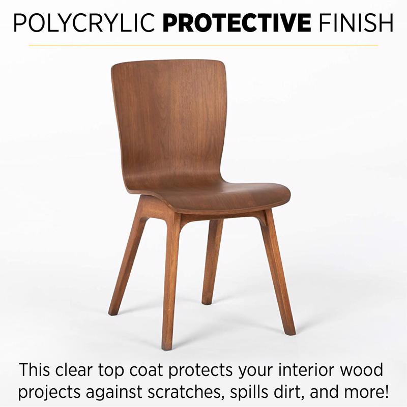 Minwax Polycrylic Semi-Gloss Crystal Clear Water-Based Polyurethane 0.5 pt