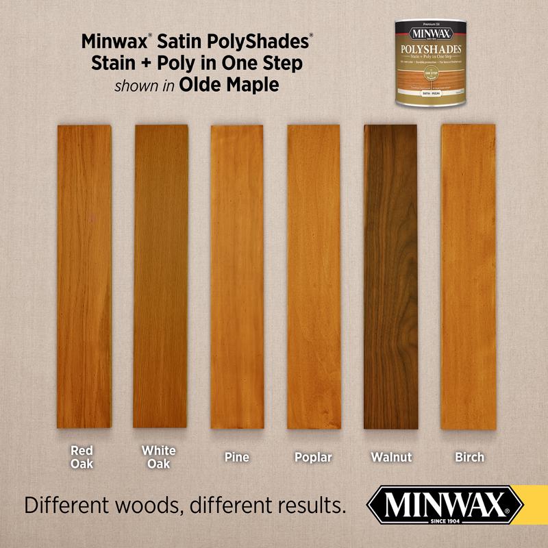 Minwax PolyShades Semi-Transparent Satin Olde Maple Oil-Based Stain/Polyurethane Finish 0.5 pt