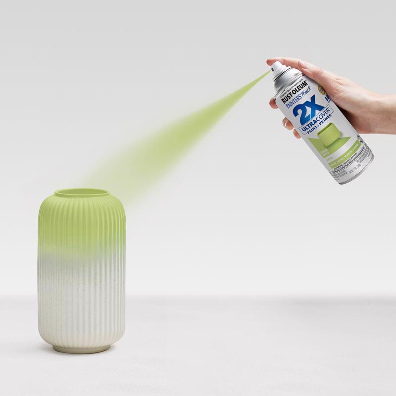 Rust-Oleum Painter's Touch 2X Ultra Cover Satin Green Apple Paint+Primer Spray Paint 12 oz