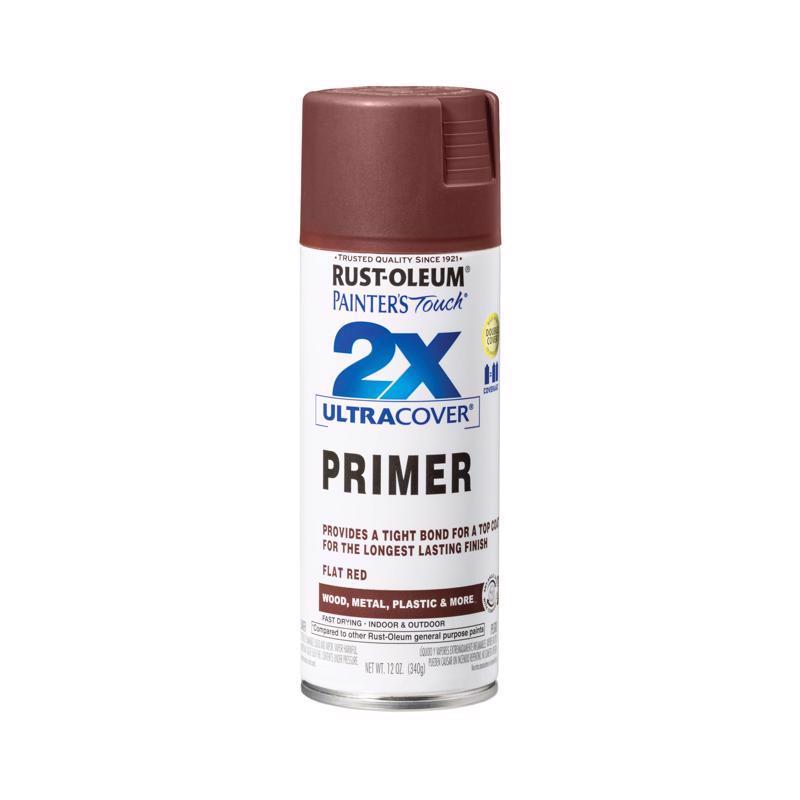 Rust-Oleum 334018-6PK Painter's Touch 2X Ultra Cover Spray Primer, 12 oz, Flat Red, 6 Pack