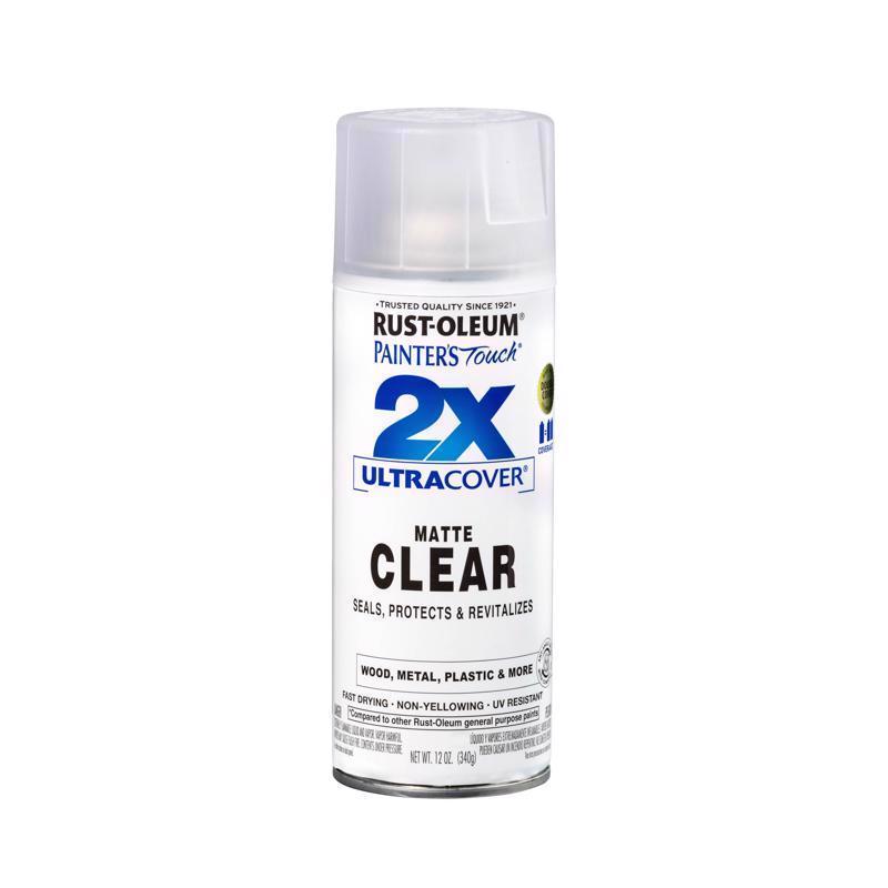 Rust-Oleum Painter's Touch 2X Ultra Cover Matte Clear Paint+Primer Spray Paint 12 oz