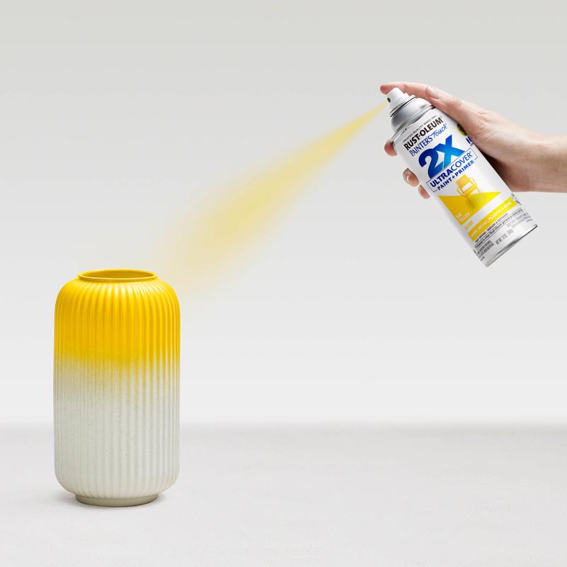 Rust-Oleum Painter's Touch 2X Ultra Cover Gloss Sun Yellow Paint+Primer Spray Paint 12 oz