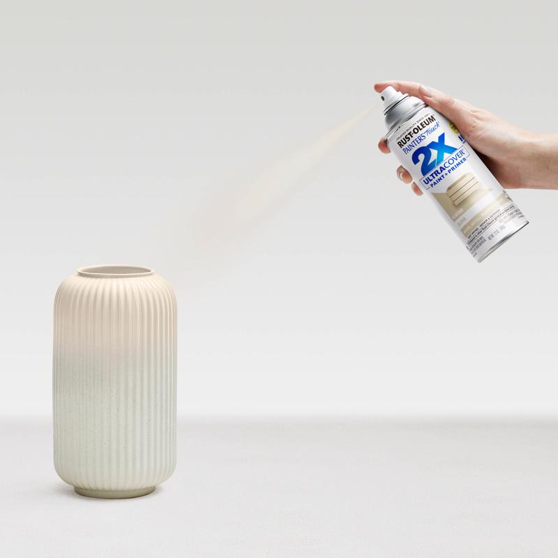 Rust-Oleum Painter's Touch 2X Ultra Cover Gloss Almond Paint+Primer Spray Paint 12 oz