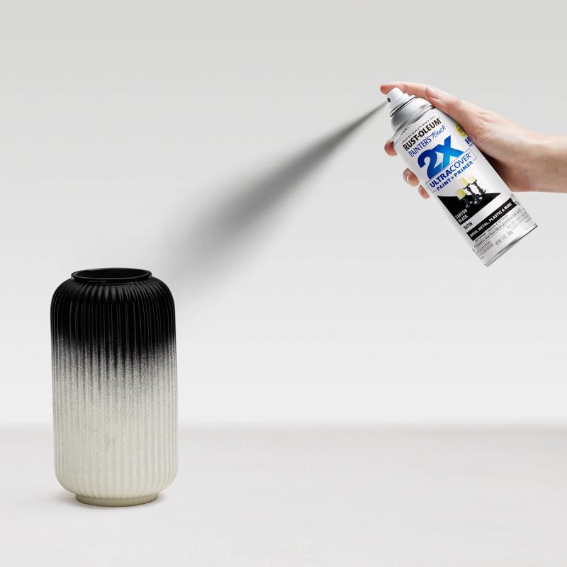 Rust-Oleum Painter's Touch 2X Ultra Cover Satin Canyon Black Paint+Primer Spray Paint 12 oz