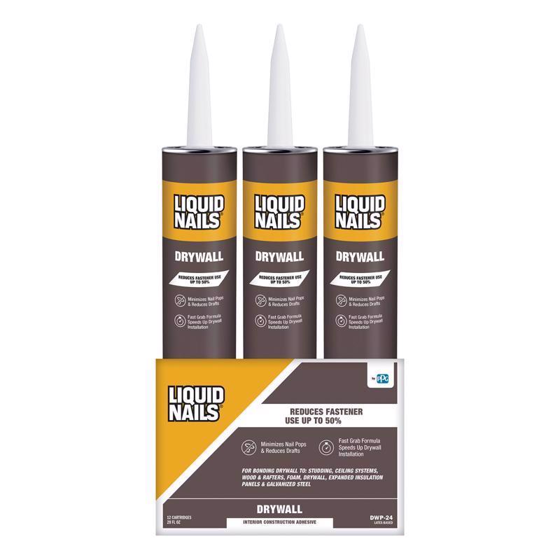 Liquid Nails DWP-24 Drywall Acrylic Latex Construction Adhesive 28 oz