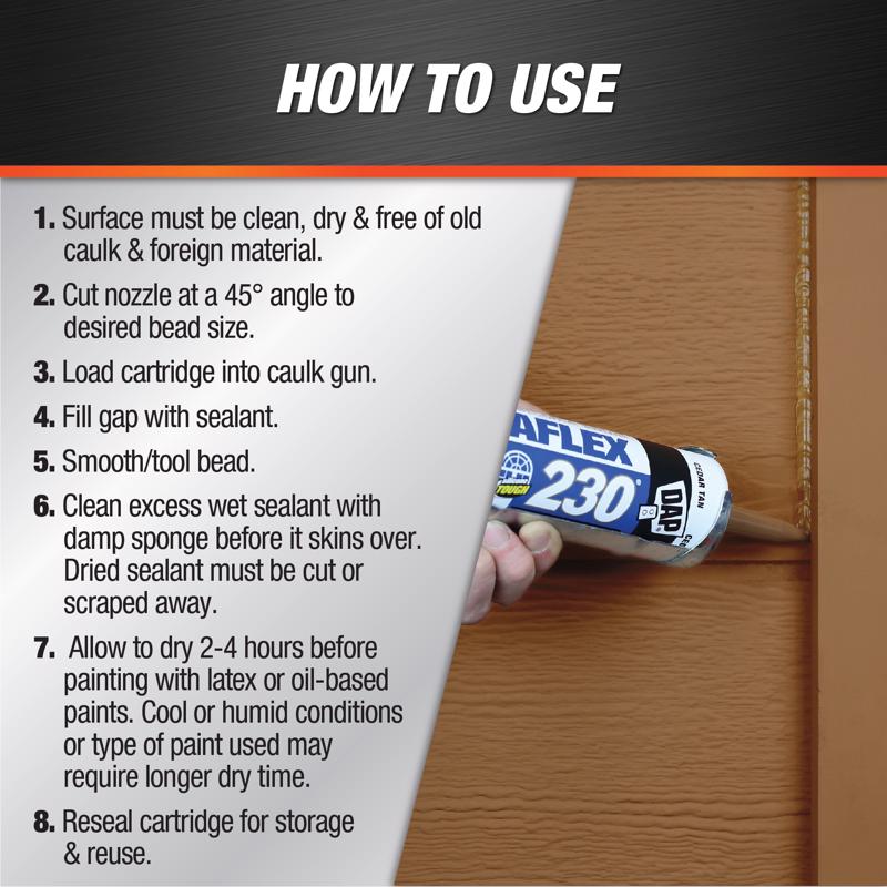 DAP Dynaflex 230 Cedar Tan Premium Latex Door/Siding/ Window Sealant 10.1 oz
