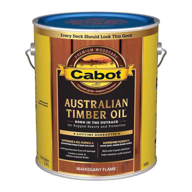 Cabot Australian Timber Oil Low VOC Transparent Mahogany Flame Oil-Based Australian Timber Oil 1 gal