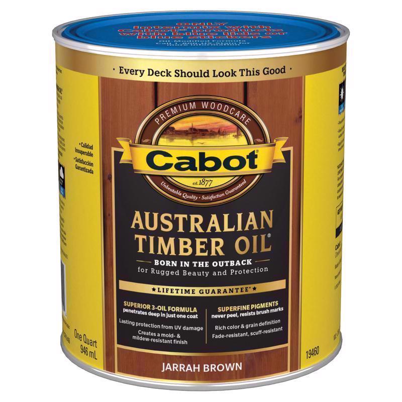 Cabot Australian Timber Oil Low VOC Transparent Jarrah Brown Oil-Based Australian Timber Oil 1 qt