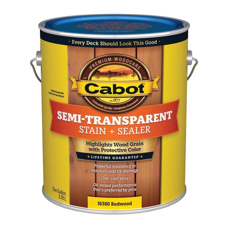 Cabot Semi-Transparent Low VOC Semi-Transparent Redwood Oil-Based Stain and Sealer 1 gal