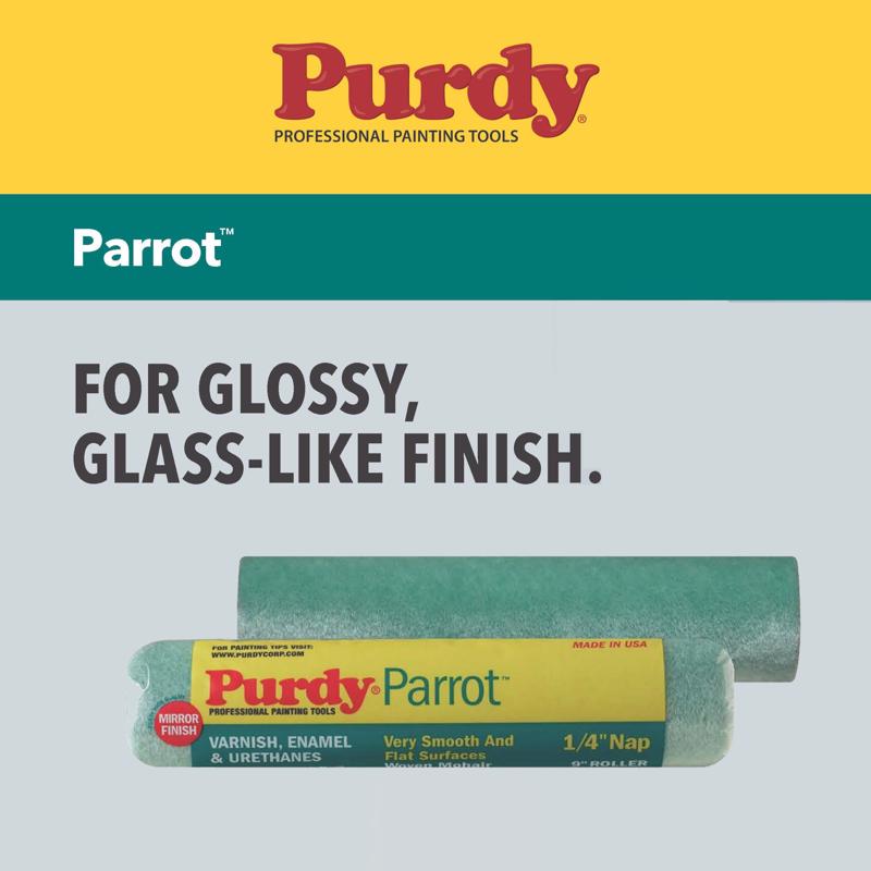 Purdy Parrot Mohair Blend 6.5 in. W X 1/4 in. Jumbo Mini Paint Roller Cover 2 pk