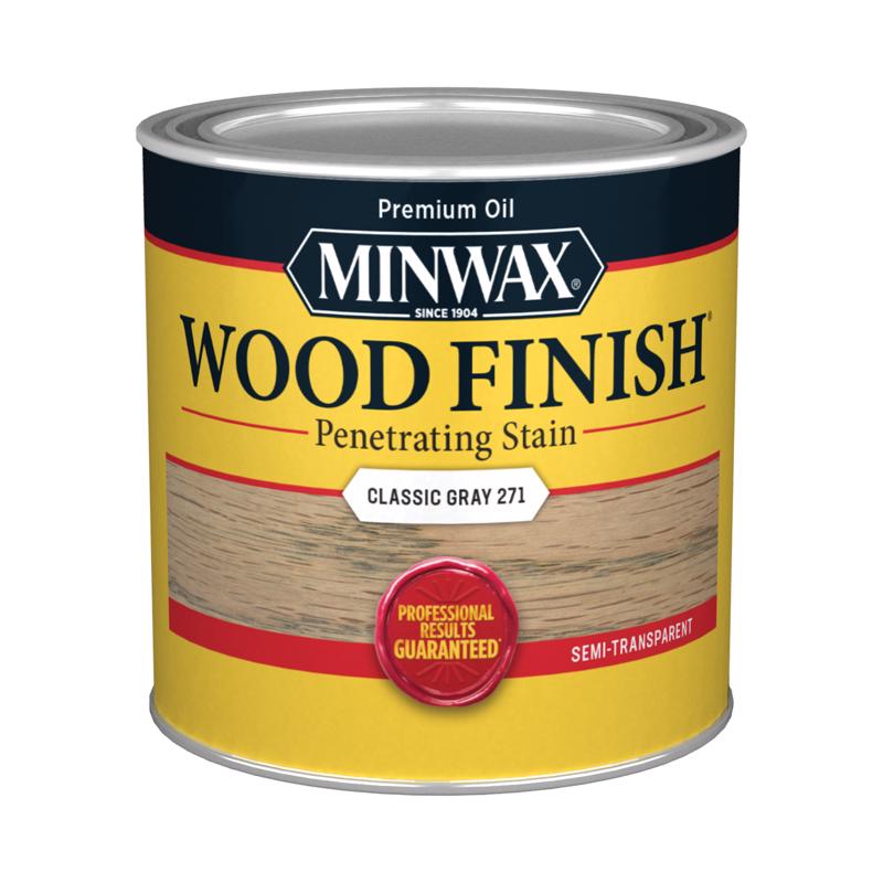 Minwax Wood Finish Semi-Transparent Classic Gray Oil-Based Penetrating Wood Stain 0.5 pt