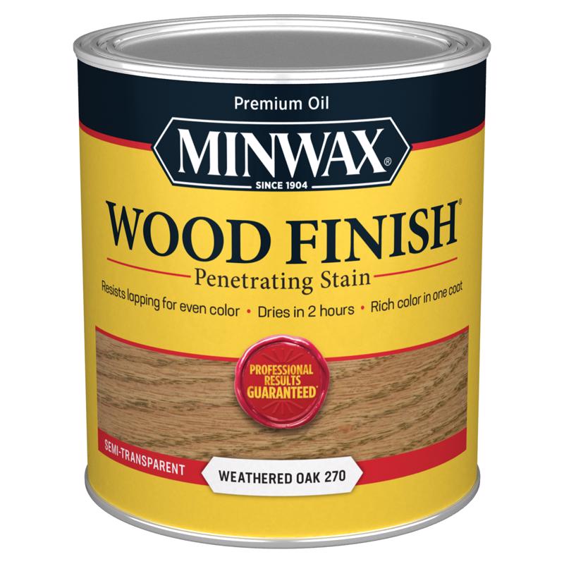 Minwax Wood Finish Semi-Transparent Weathered Oak Oil-Based Penetrating Wood Stain 1 qt
