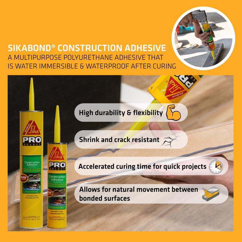 Sika Pro Select Polyurethane Construction Adhesive 10.1 oz