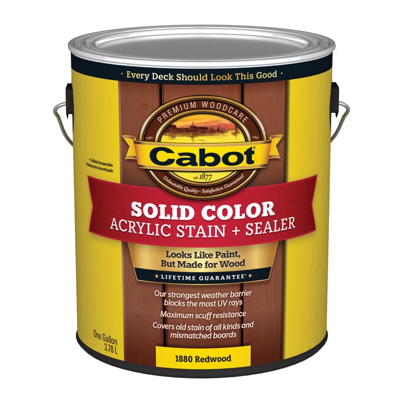 Cabot Solid Color Acrylic Stain & Sealer Solid Redwood Acrylic Deck Stain 1 gal