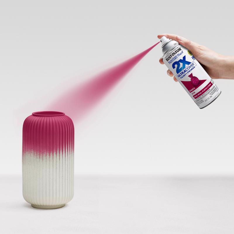 Rust-Oleum Painters Touch 2X Ultra Cover Satin Magenta Paint+Primer Spray Paint 12 oz
