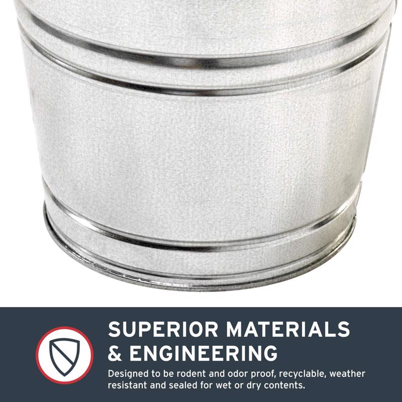 Behrens 10 qt Galvanized Pail Gray