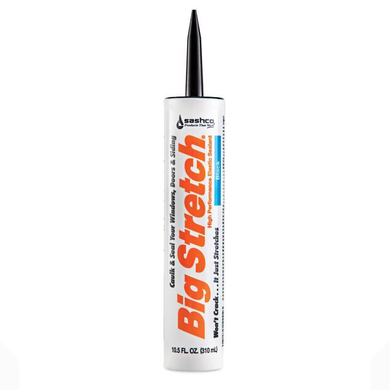 Sashco 10004 12 Pack 10.5 oz. Big Stretch Acrylic Latex High Performance Caulking Sealant, Black