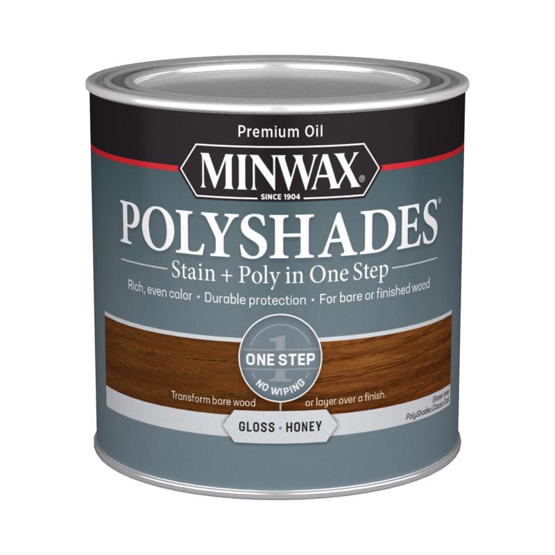 Minwax PolyShades Semi-Transparent Gloss Honey Oil-Based Stain/Polyurethane Finish 0.5 pt