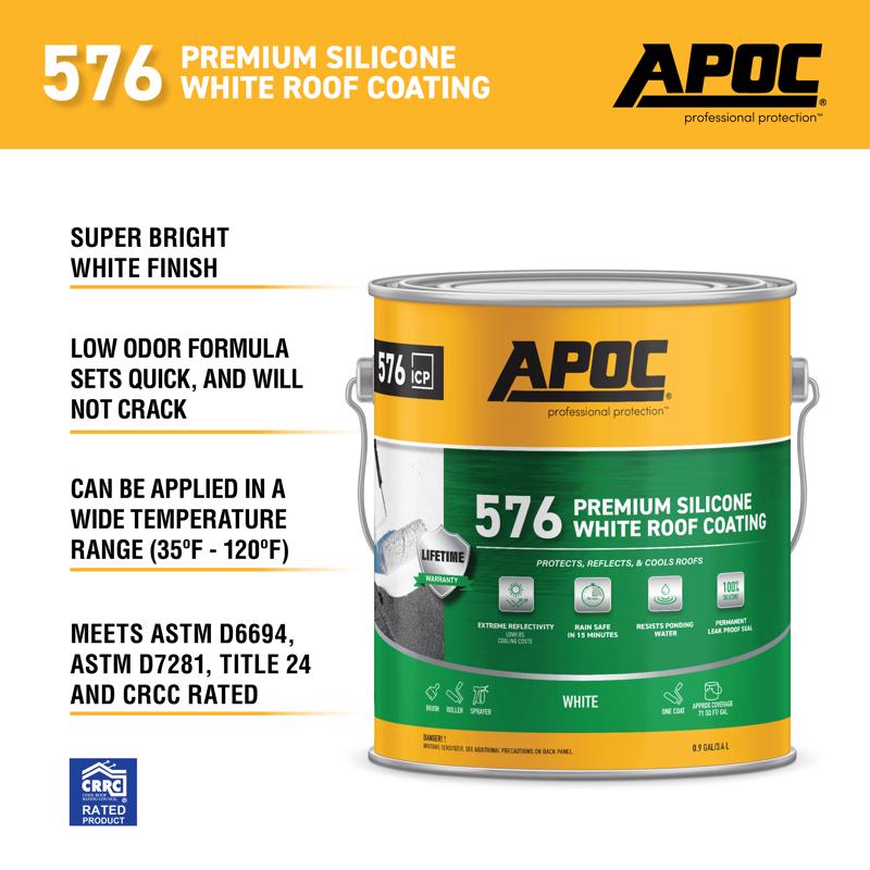 APOC Gloss Bright White Silicone Roof Coating 1 gal