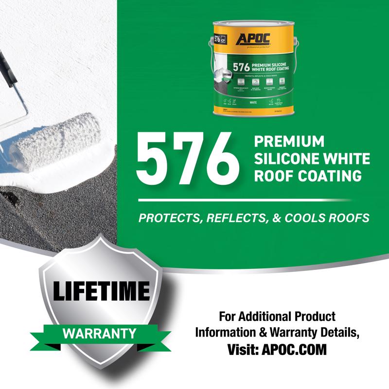 APOC Gloss Bright White Silicone Roof Coating 1 gal