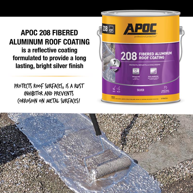 APOC High-Gloss Silver Fibered Aluminum Roof Coating 1 gal