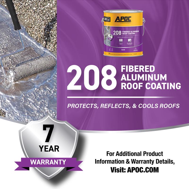 APOC High-Gloss Silver Fibered Aluminum Roof Coating 1 gal