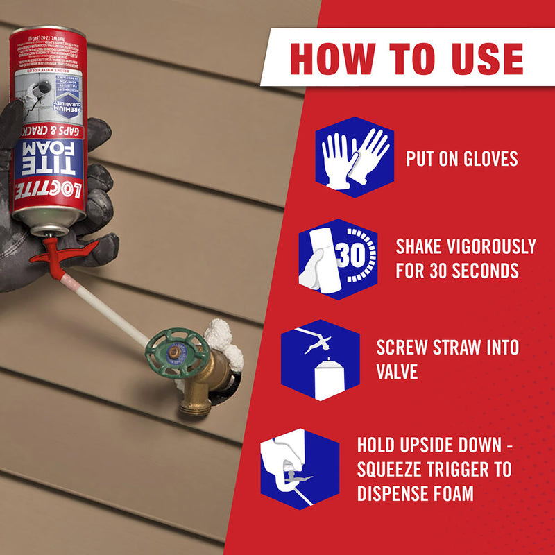 Loctite TiteFoam White Polyurethane Foam Foam Foam Sealant 12 oz