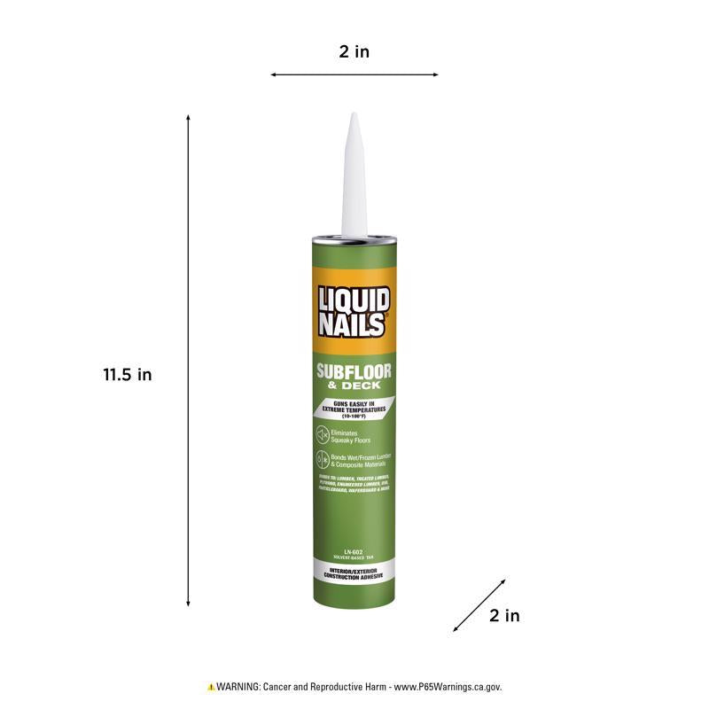 Liquid Nails Subfloor & Deck Synthetic Rubber Construction Adhesive 10 oz