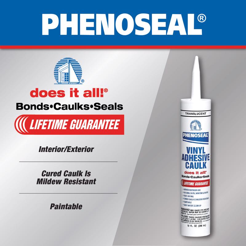 Phenoseal Clear Vinyl Adhesive Caulk 10 oz