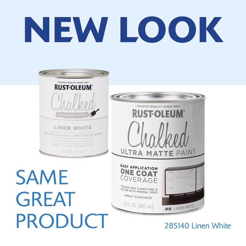 Rust-Oleum Chalked Ultra Matte Linen White Water-Based Acrylic Chalk Paint 30 oz