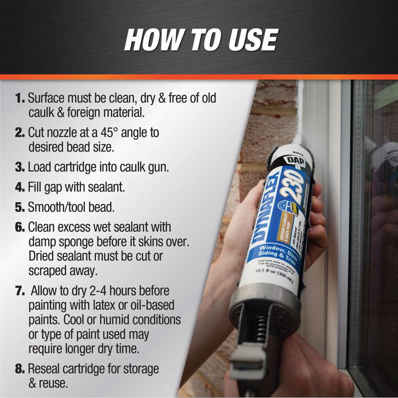 12 Pack of 10.1 oz DAP 18306 Dynaflex 230 Almond Premium Window, Door, and Trim Sealant