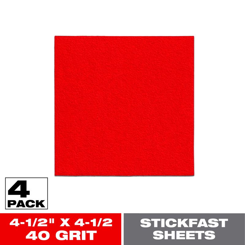 Diablo StickFast 4-1/2 in. L X 4-1/2 in. W 40 Grit Aluminum Oxide Sanding Sheet 4 pk