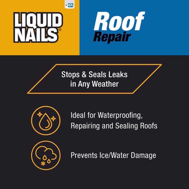 Liquid Nails Tough Repair Black Latex Caulk Sealant 10.3 oz