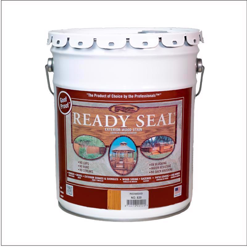 Ready Seal Goof Proof Semi-Transparent Flat Redwood Oil-Based Penetrating Wood Stain/Sealer 5 gal