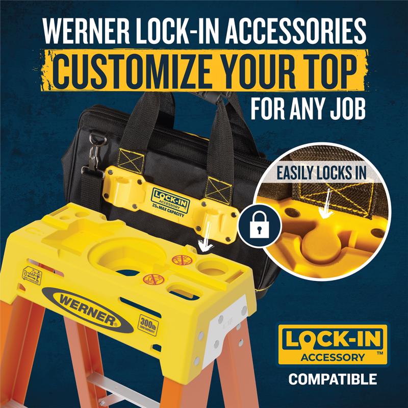 Werner 4 ft. H Fiberglass Step Ladder Type IA 300 lb. capacity