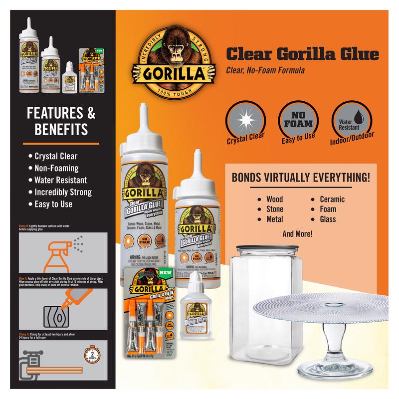 Gorilla High Strength Glue All Purpose Adhesive 4 pk