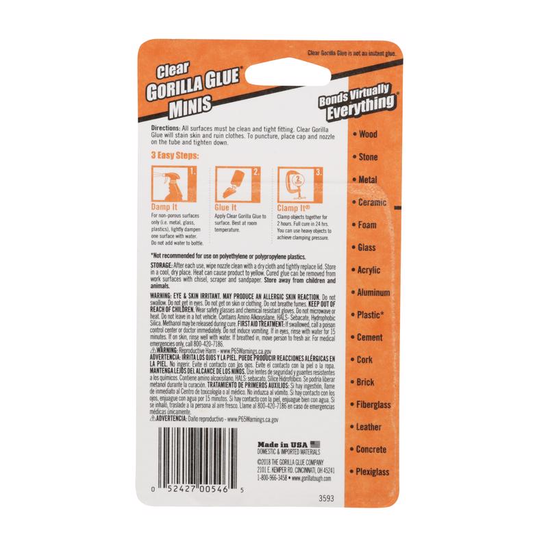 Gorilla High Strength Glue All Purpose Adhesive 4 pk
