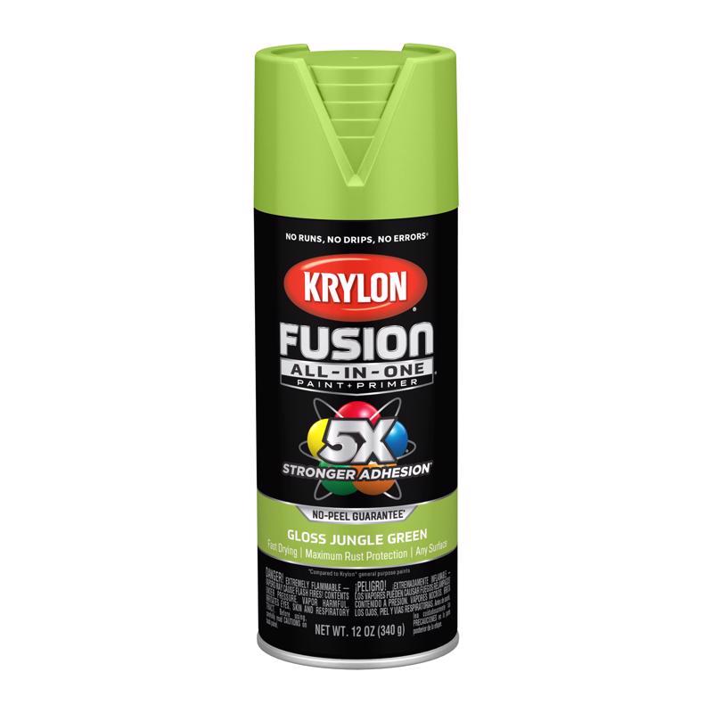 Krylon Fusion All-In-One Gloss Jungle Green Paint+Primer Spray Paint 12 oz