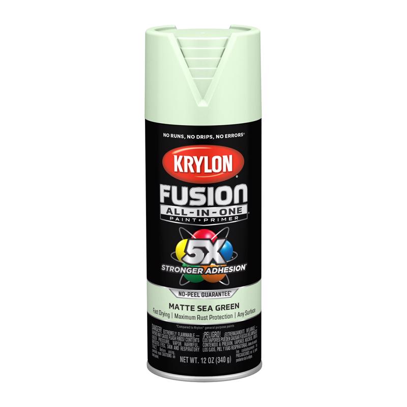 Krylon Fusion All-In-One Matte Sea Green Paint+Primer Spray Paint 12 oz