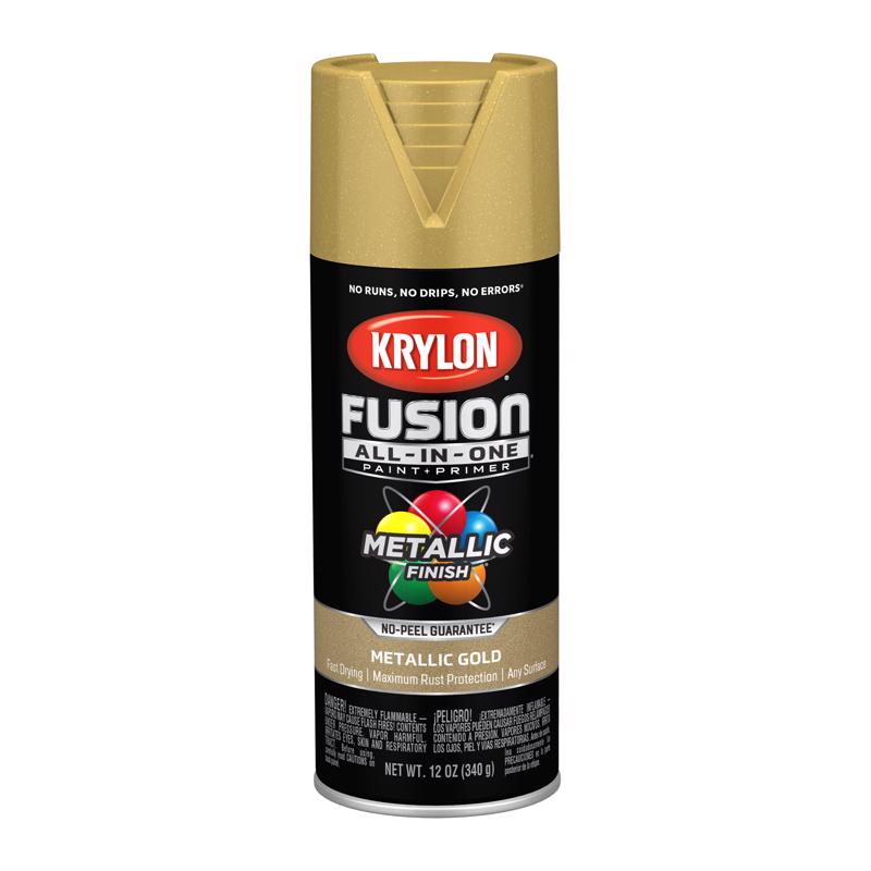 Krylon Fusion All-In-One Metallic Gold Paint+Primer Spray Paint 12 oz