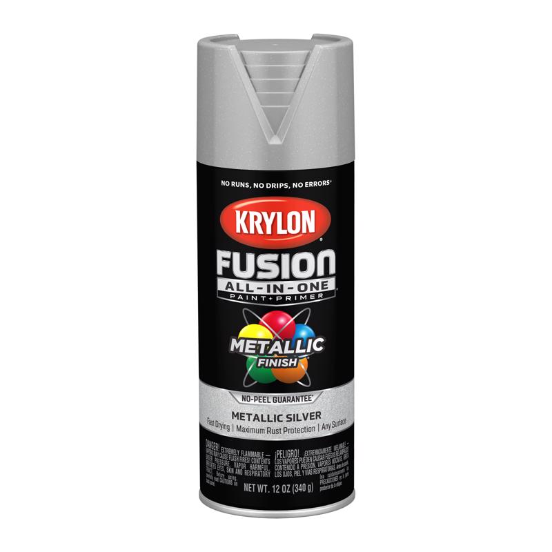 Krylon Fusion All-In-One Metallic Silver Paint+Primer Spray Paint 12 oz
