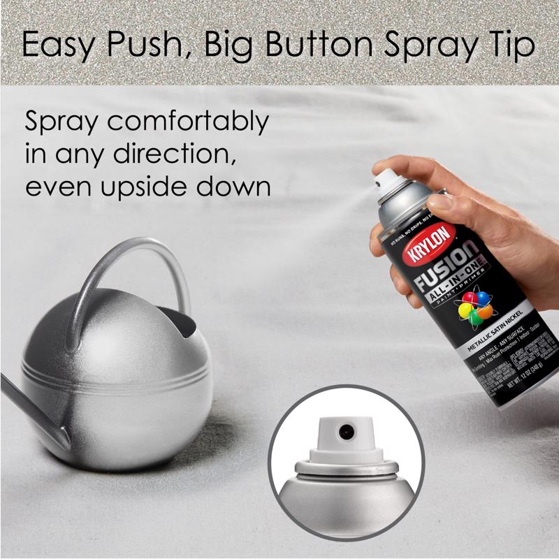 Krylon Fusion All-In-One Metallic Silver Paint+Primer Spray Paint 12 oz