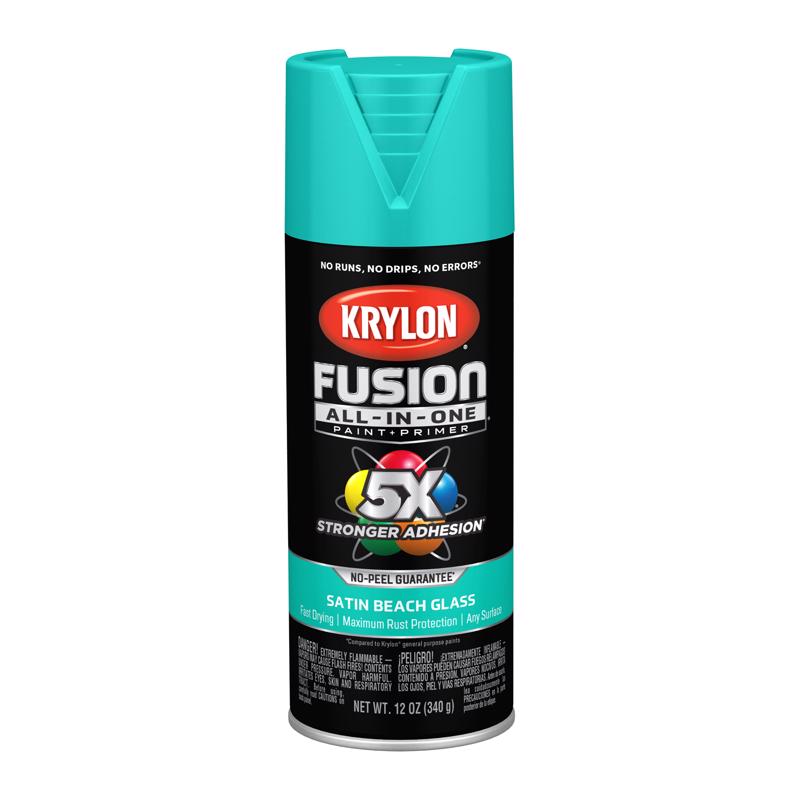 Krylon Fusion All-In-One Satin Beach Glass Paint+Primer Spray Paint 12 oz