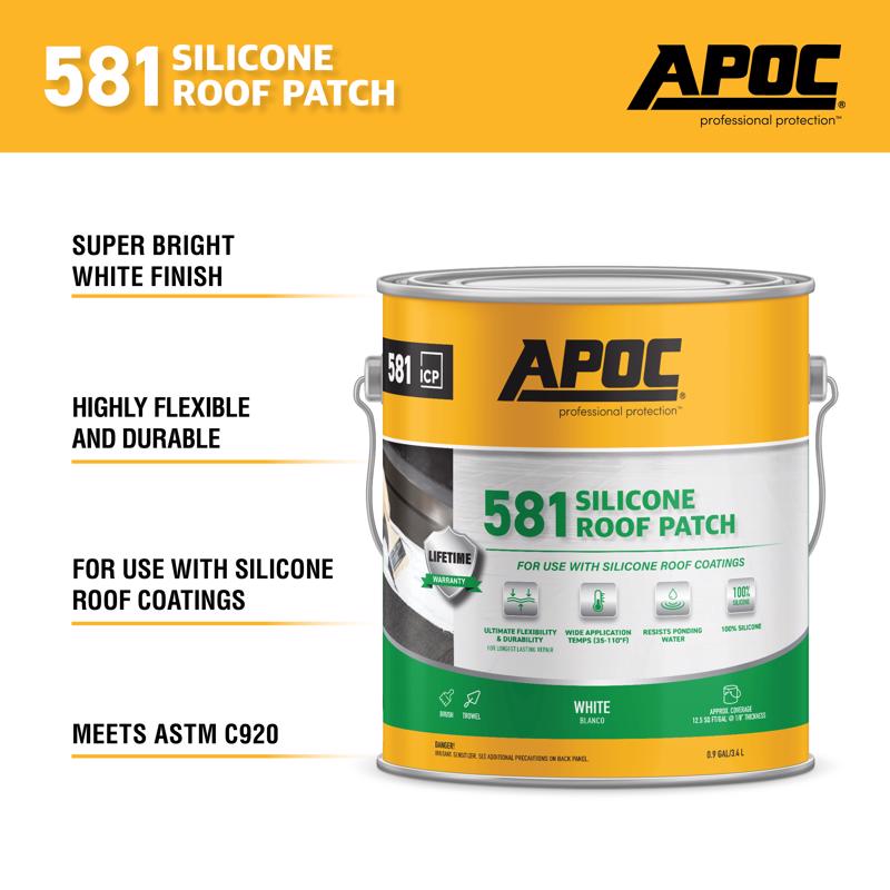 APOC Bright White Silicone Roof Patch 1 gal