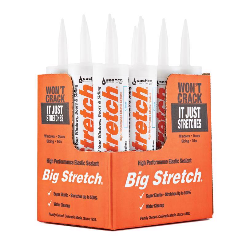 Sashco Big Stretch Clear Elastomeric Acrylic Latex Door/Siding/ Window Caulk 10.5 oz