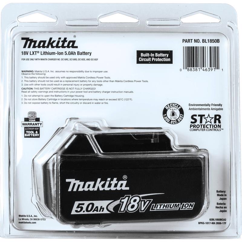 Makita 18V LXT 5 Ah Lithium-Ion Slide Battery 1 pc