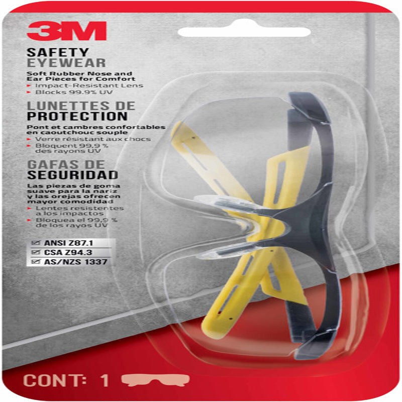 3M SAFTY GLASSES CLR A/F