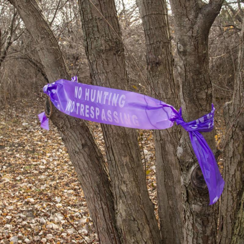 C.H. Hanson 100 ft. L X 6 in. W Plastic Solid No Hunting No Trespassing Barricade Tape Purple
