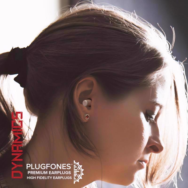 Plugfones Dynamics 29 dB Nylon/Silicone/Soft Foam Tri-flange Hearing Protector Black/Gray 2 pair